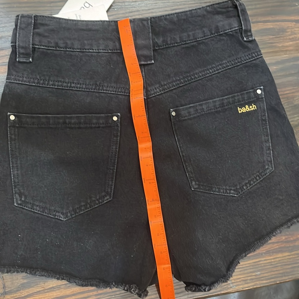 ba&sh “David Short” black jean cutoff shorts size 0 - Picture 8 of 9
